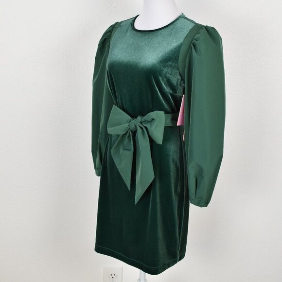 LDT Hannah Velvet Tie Front Bow Dress NEW - 6 - Picture 5 of 11